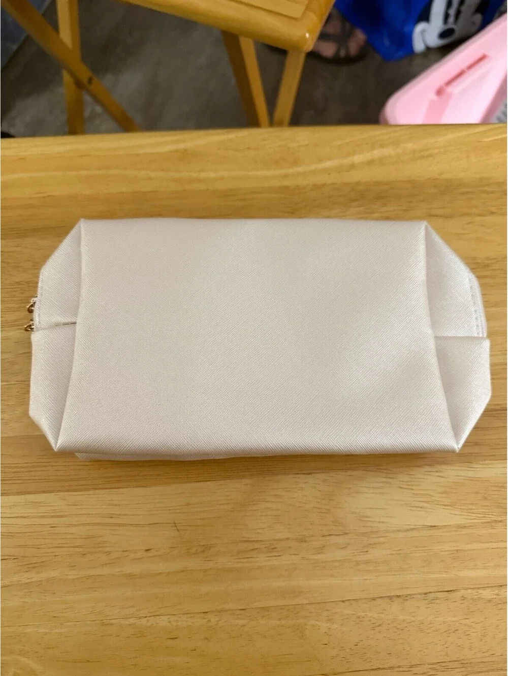 Light Pink And Rose Gold Makeup Bag